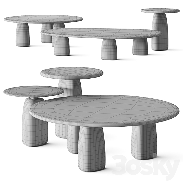 Poliform Strata Coffee Tables 3DS Max Model - thumbnail 4