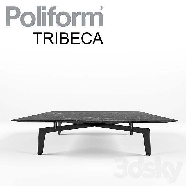 Poliform Tribeca Table Set x 3 3DSMax File - thumbnail 3