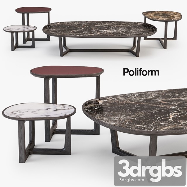 Poliform tridente coffee tables set - thumbnail 1