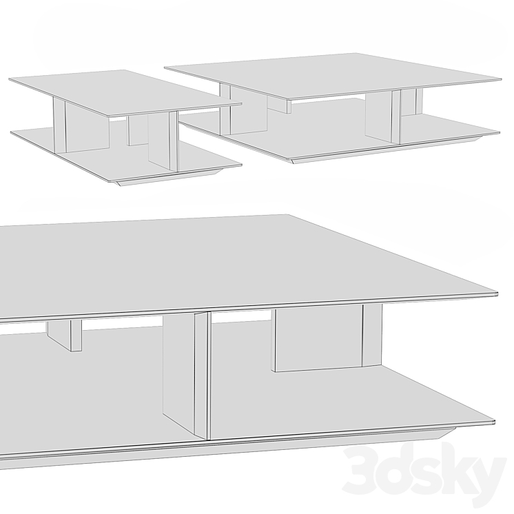 Poliform WESTSIDE coffee tables 3DS Max - thumbnail 2