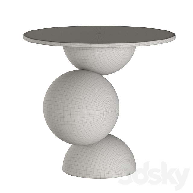 Pom Pom Side Table 3DS Max Model - thumbnail 2