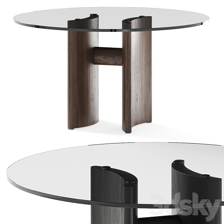 Porada Beam Round Dining Table 3DS Max Model - thumbnail 1