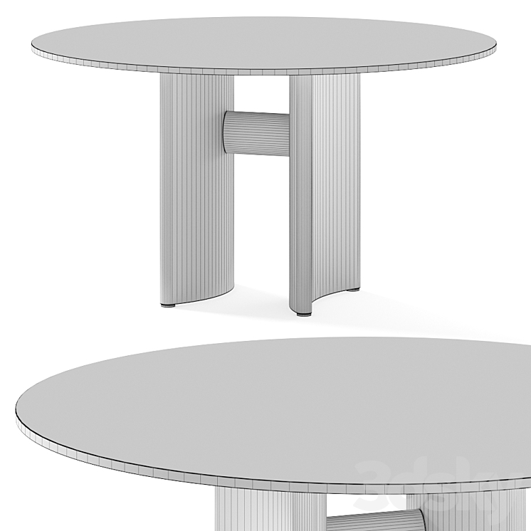 Porada Beam Round Dining Table 3DS Max Model - thumbnail 2