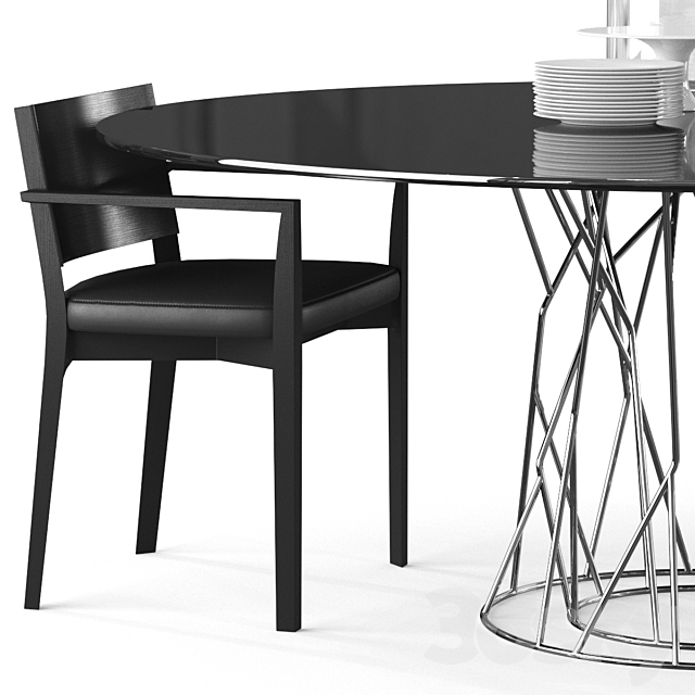 Porro Synapsis table and Como chair 3DSMax File - thumbnail 2