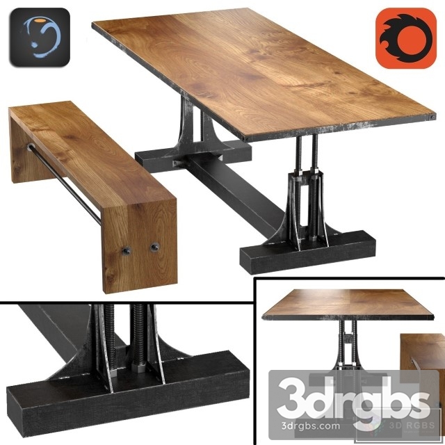 Post Industrial Table 3dsmax Download - thumbnail 1