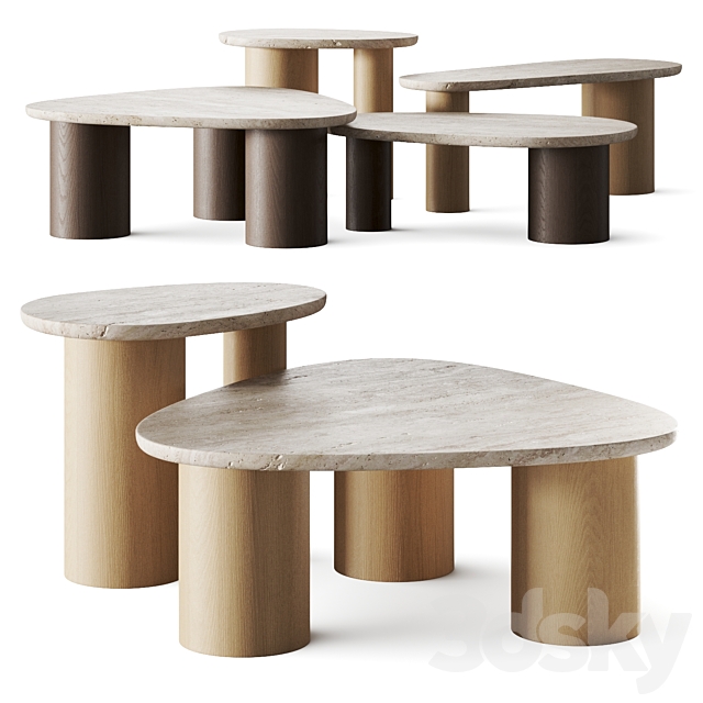 Potocco Jade Coffee Tables 3DS Max Model - thumbnail 2