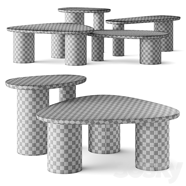 Potocco Jade Coffee Tables 3DS Max Model - thumbnail 3