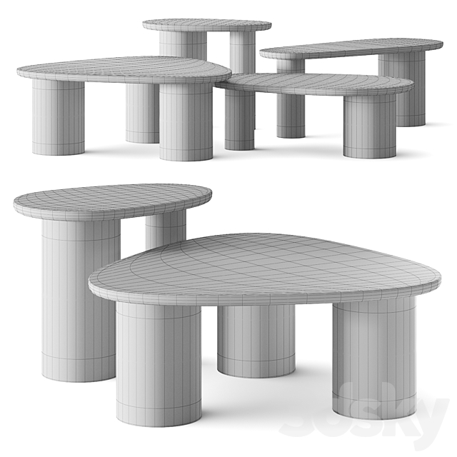 Potocco Jade Coffee Tables 3DS Max Model - thumbnail 4