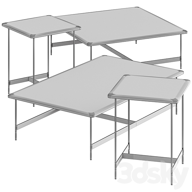 Potocco Little T Coffee Tables 3DS Max Model - thumbnail 2