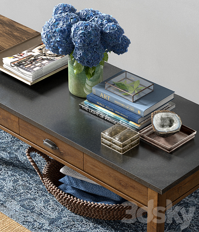 Pottery barn CHANNING COFFEE TABLE 3DS Max Model - thumbnail 2