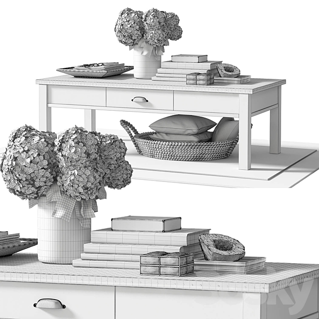 Pottery barn CHANNING COFFEE TABLE 3DS Max Model - thumbnail 3