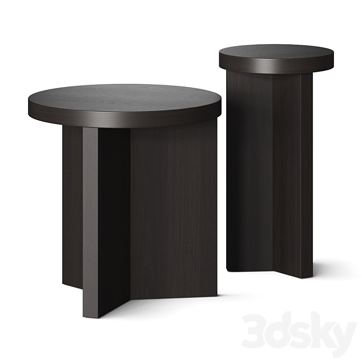 Pottery Barn Folsom Side Tables 3DS Max Model - thumbnail 1