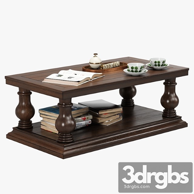 Pottery barn lorraine coffee table 2 3dsmax Download - thumbnail 1