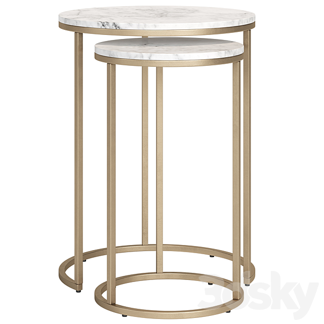 Pottery Barn_Delaney Side Table 3DS Max Model - thumbnail 4