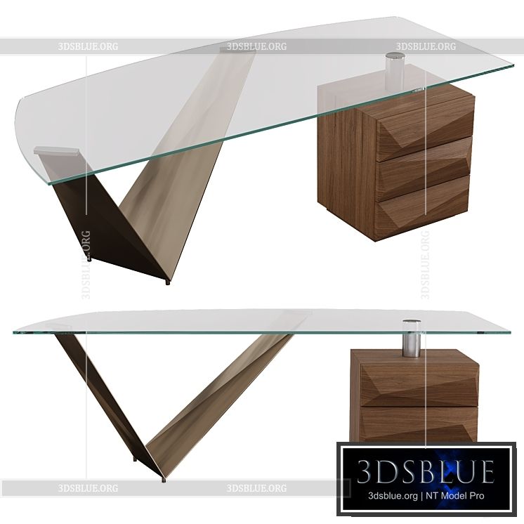 Prisma steel desk by Reflex 3DS Max - thumbnail 3