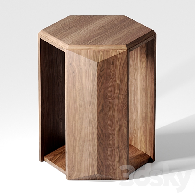 Profile Hexagon Chairside Table 3DSMax File - thumbnail 1