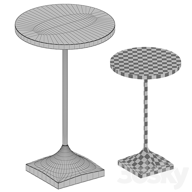 Prost Small Metal Drink Table (Crate and Barrel) 3DS Max Model - thumbnail 5