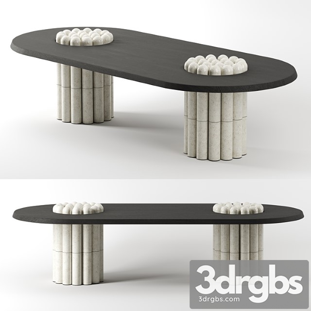 Raku Yaki Dining Table Oblong by Emmanuelle Simon 3dsmax Download - thumbnail 1