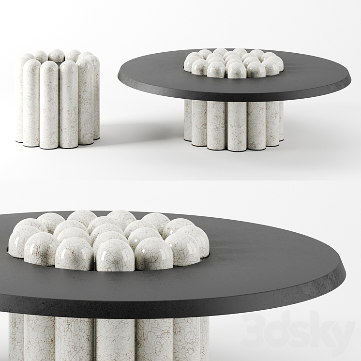 RAKU-YAKI side tables by Emmanuelle Simon 3DS Max - thumbnail 1