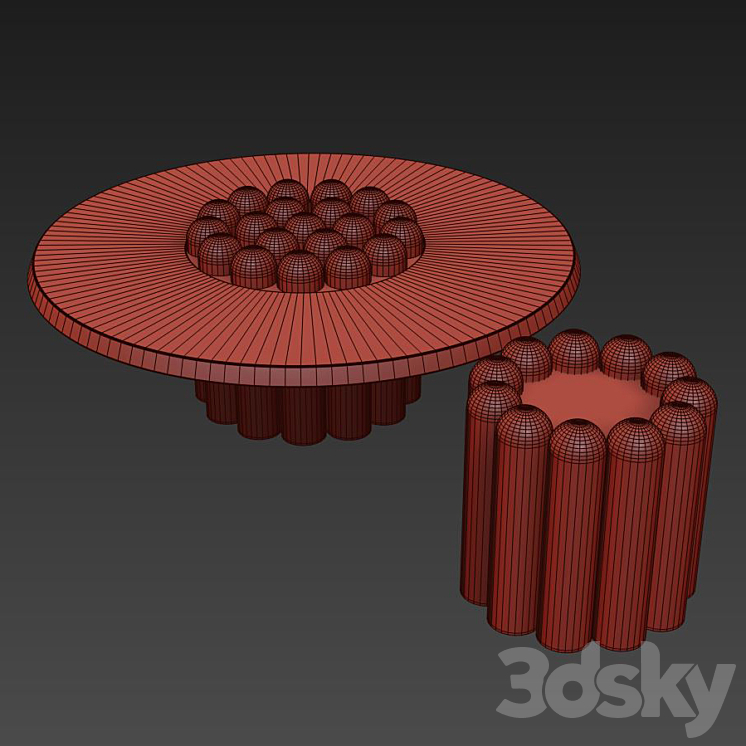 RAKU-YAKI side tables by Emmanuelle Simon 3DS Max - thumbnail 2