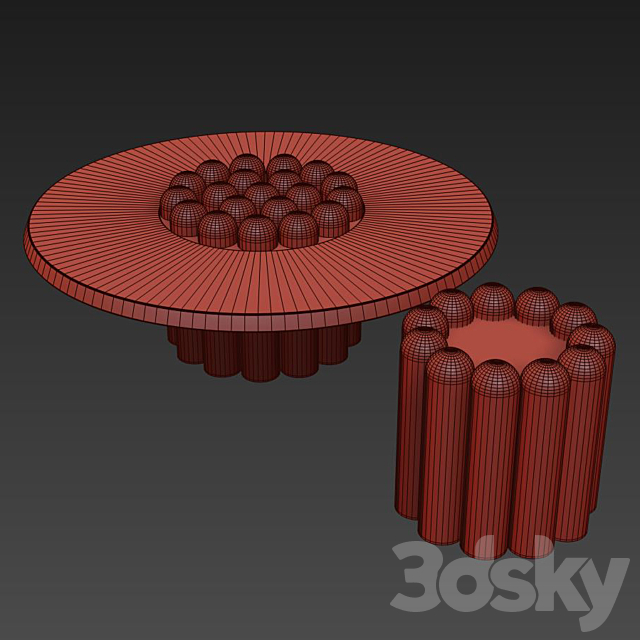 RAKU-YAKI side tables by Emmanuelle Simon 3DSMax File - thumbnail 2