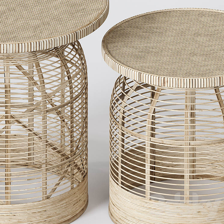 Rattan side table Madam Stoltz 3DS Max Model - thumbnail 2