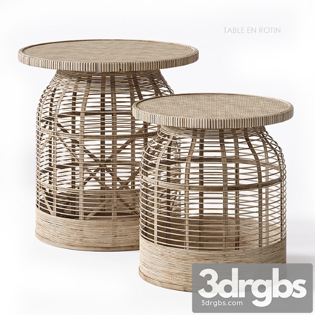 Rattan side table madam stoltz - thumbnail 1