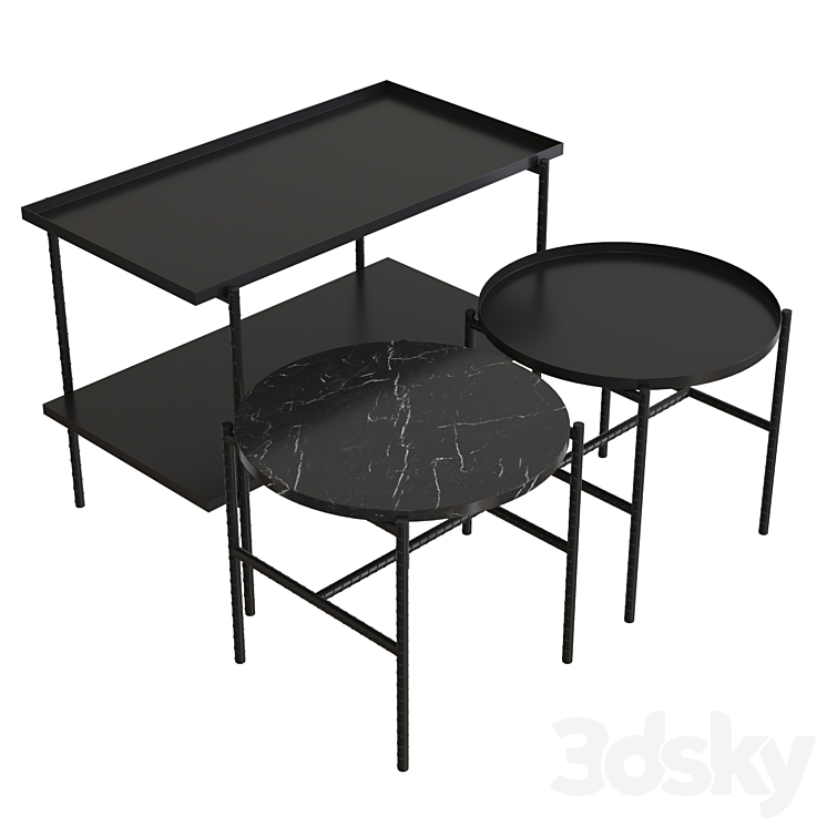 Rebar side table 3DS Max - thumbnail 1