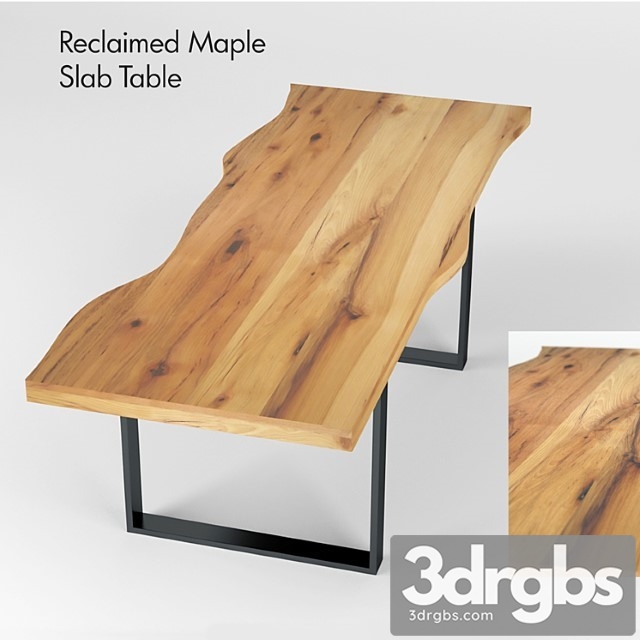 Reclaimed Maple Slab Table 3dsmax Download - thumbnail 1