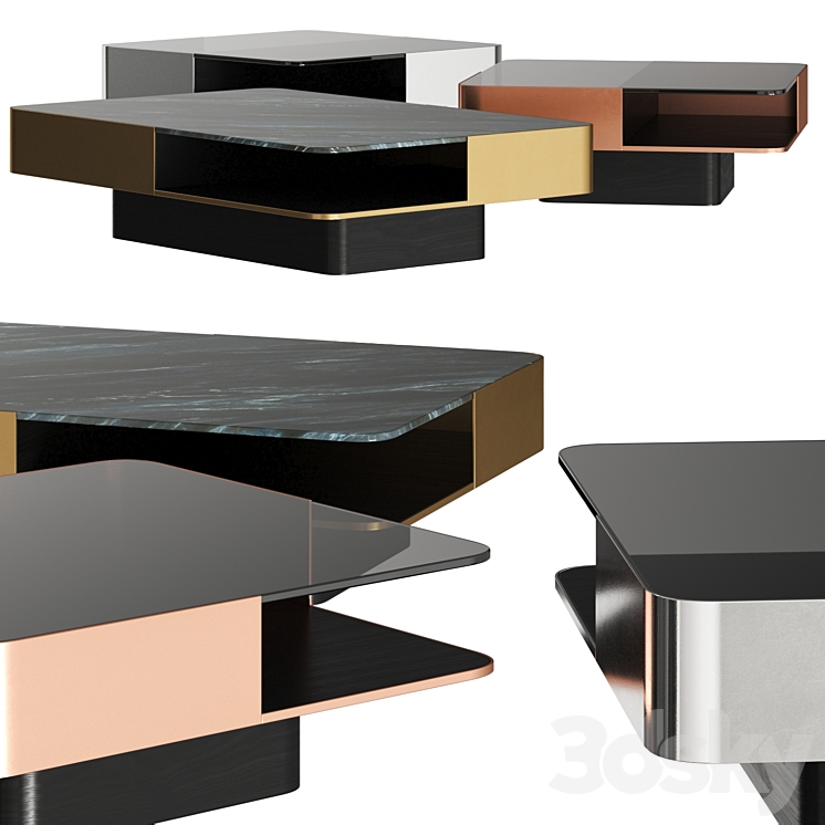 Red Edition Lounge Coffee Tables 3DS Max - thumbnail 1