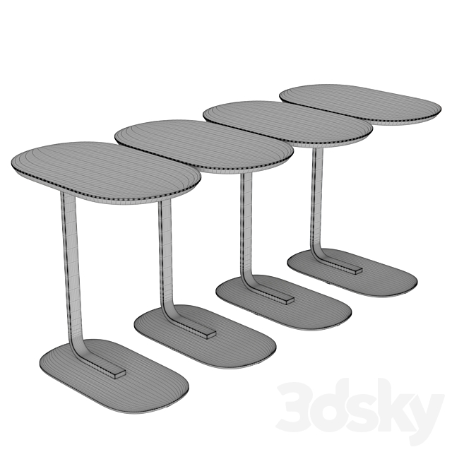 Relate side table 3DS Max Model - thumbnail 2