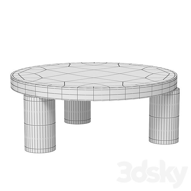 Resident Offset Coffee Table 3DS Max Model - thumbnail 3