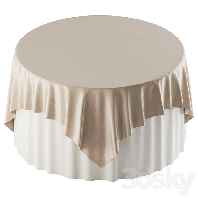 Restaurant Tablecloth – Circle 3DS Max Model - thumbnail 3