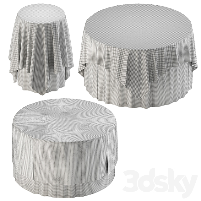 Restaurant Tablecloth – Circle 3DS Max Model - thumbnail 6