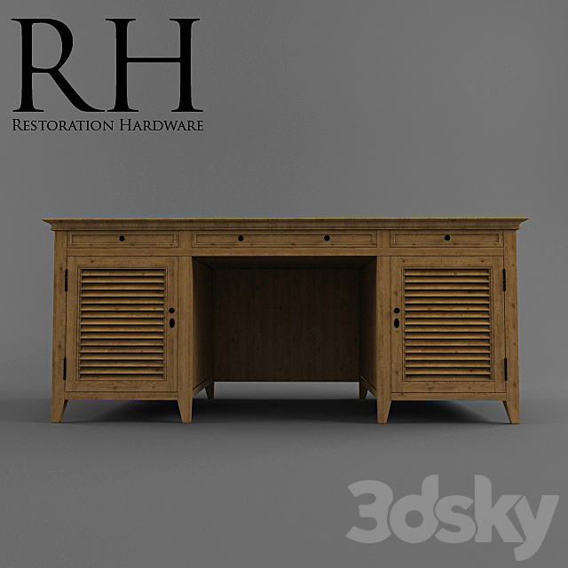 Restoration Hardware _ Desk 3DS Max Model - thumbnail 2