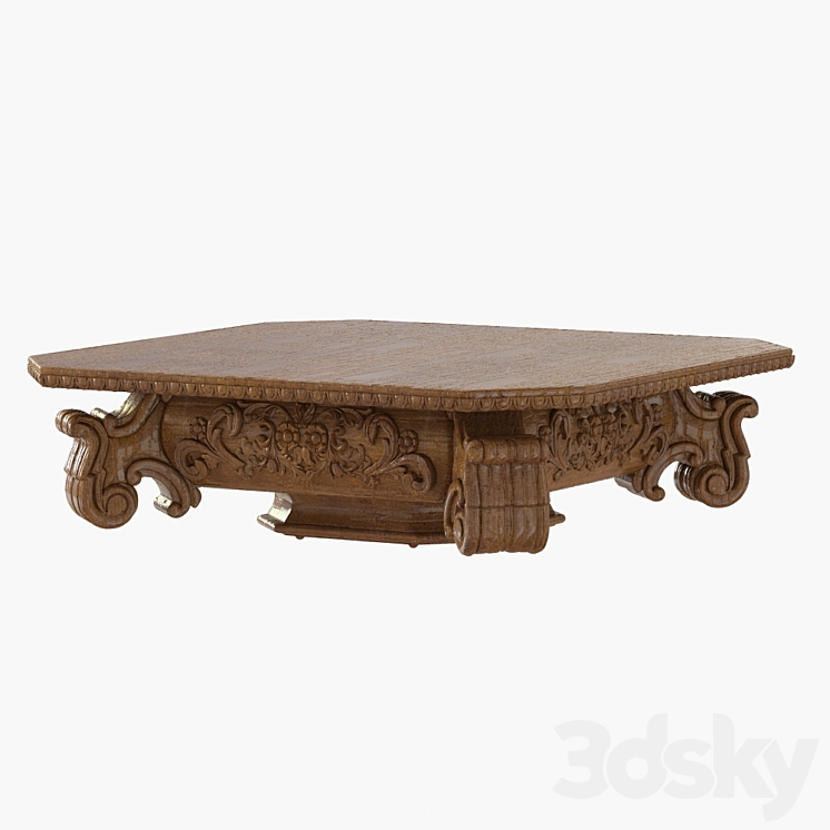 Restoration Hardware The BAROQUE CAPITAL COFFEE TABLE 3DS Max Model - thumbnail 3