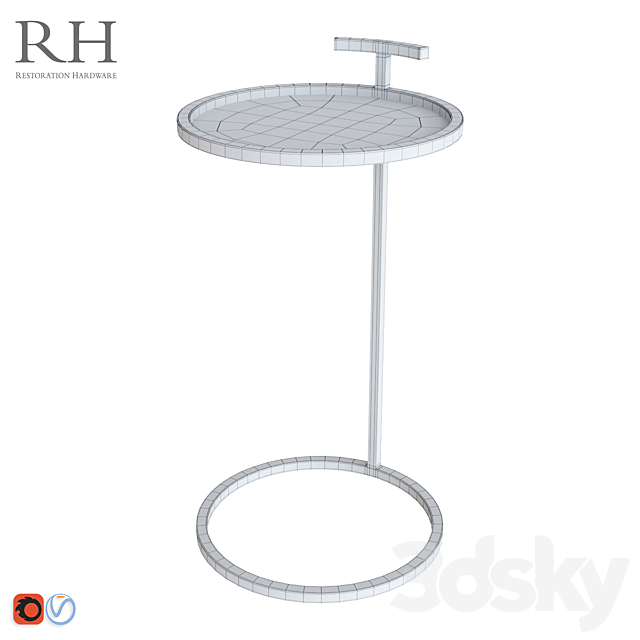 RH 1930S MARTINI SIDE TABLE 3DS Max Model - thumbnail 2