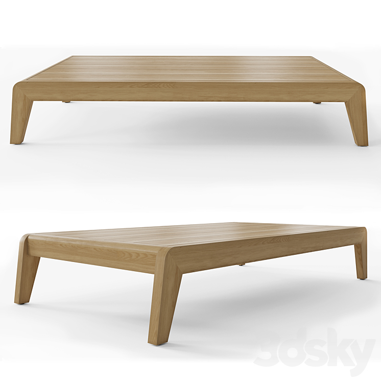 Rh Avila Teak Coffee Table 66 3DS Max Model - thumbnail 1