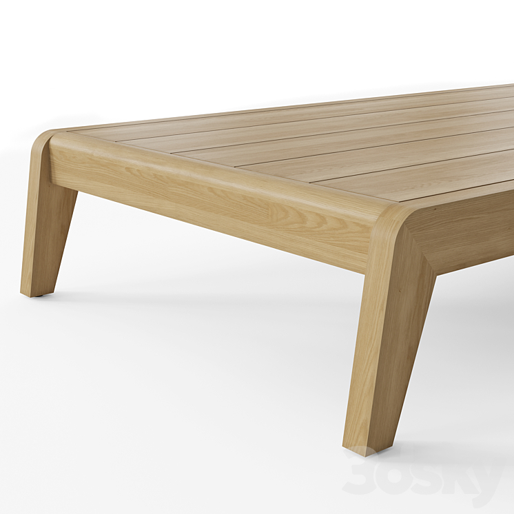 Rh Avila Teak Coffee Table 66 3DS Max Model - thumbnail 2