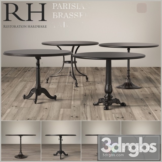 RH Brasserie Table 3dsmax Download - thumbnail 1