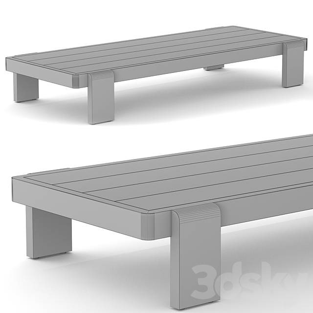 RH outdoor vigo coffee table 3DS Max Model - thumbnail 3