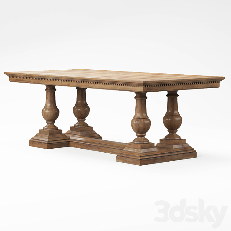 RH St James Dining Table 3DS Max Model - thumbnail 1