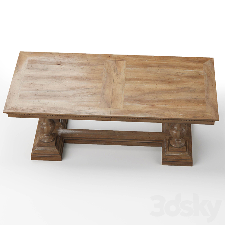 RH St James Dining Table 3DS Max Model - thumbnail 2