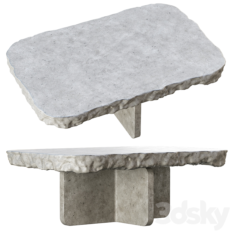 Richard concrete table by Bpoint 3DS Max Model - thumbnail 2