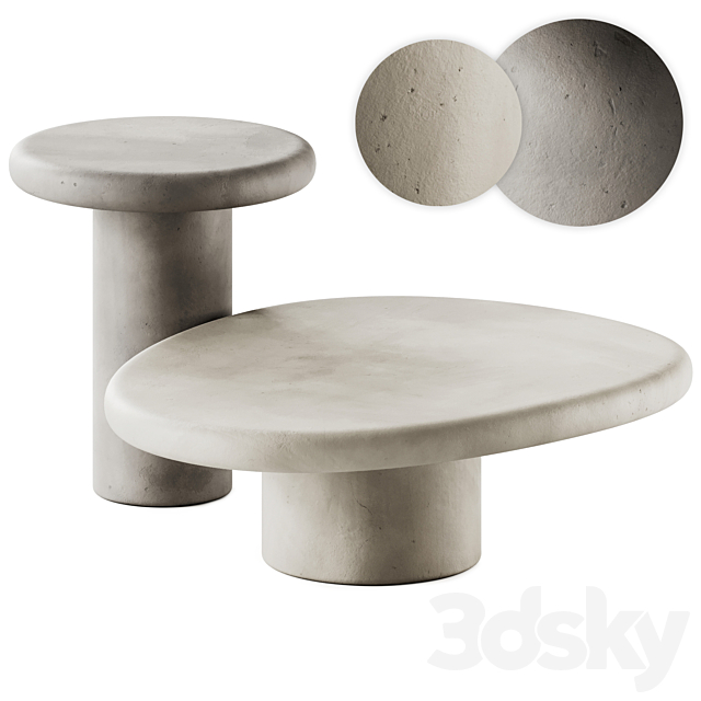 Richmond Interiors Bloomstone Coffee and Side Table 3ds Max - thumbnail 1