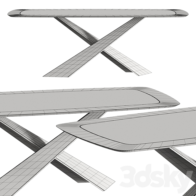 Riflessi Living Dining Table 3DS Max Model - thumbnail 2