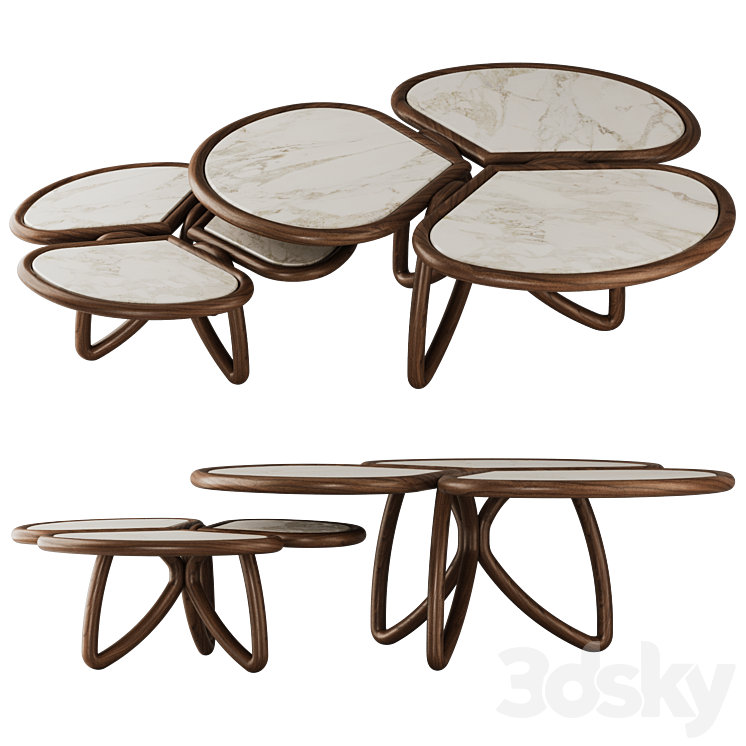 Roatan Set Coffee Table by Alma de Luce 3DS Max Model - thumbnail 3