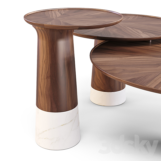 Roche Bobois: Colorado – Coffe and Side Tables 3DS Max Model - thumbnail 2