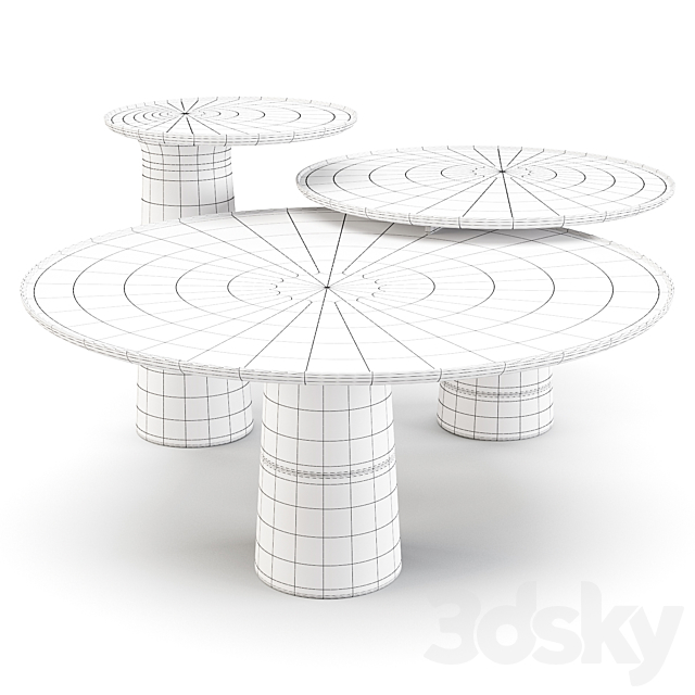 Roche Bobois: Colorado – Coffe and Side Tables 3DS Max Model - thumbnail 3