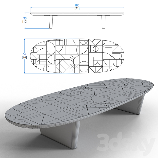 Roche Bobois Patchwork cocktail table 3DSMax File - thumbnail 4